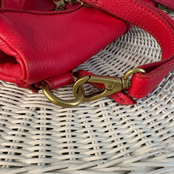 Fossil Erin Foldover Crossbody Bag Red Leather - Picture 6 of 12